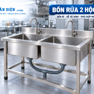 Bồn Rửa 2 Hộc Inox 304 Bền Bỉ
