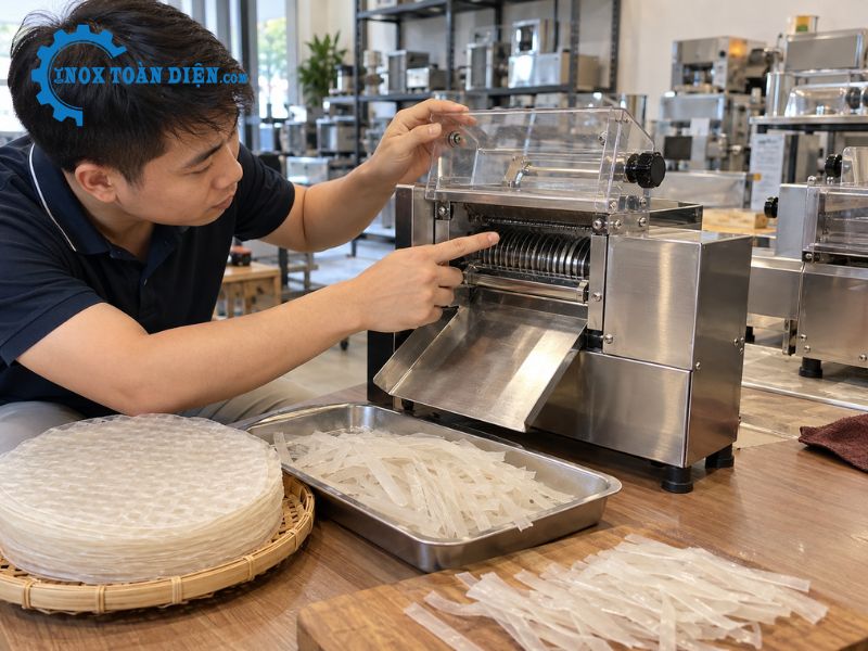Máy cắt bánh tráng mini