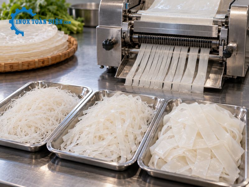 Máy cắt bánh tráng sợi: Cấu tạo, nguyên lý và cách chọn máy phù hợp Máy cắt bánh tráng sợi