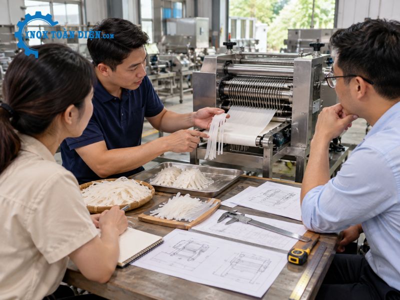 Máy cắt bánh tráng sợi: Cấu tạo, nguyên lý và cách chọn máy phù hợp Máy cắt bánh tráng sợi